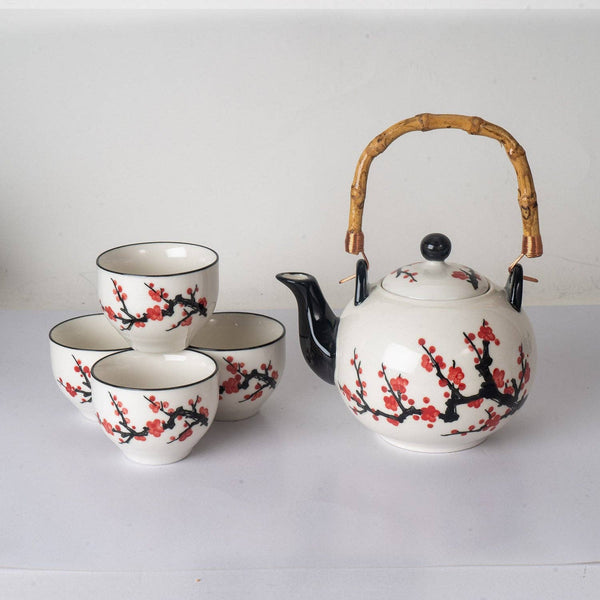 Urban Tokyo - Cherry Blossoms Tea Set 30 oz Tea Pot with 4 Cups (1