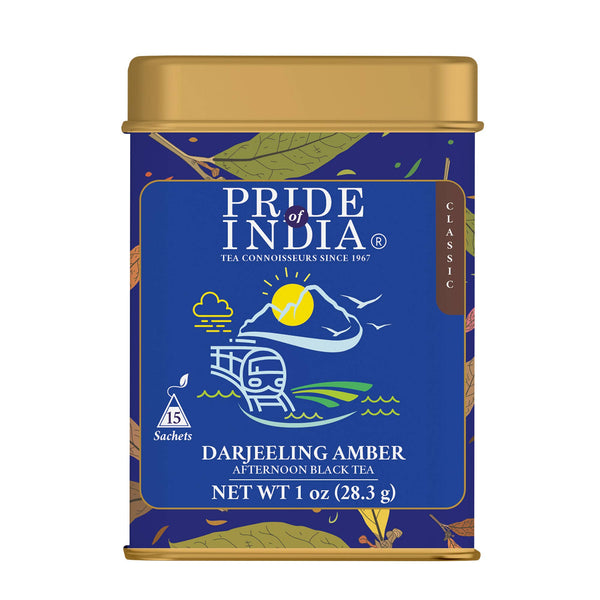 PRIDE INDIA BRANDS - Darjeeling Amber: Afternoon Black Tea Bags: 15 Count Box