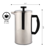 Kaffe - Kaffe French Press Coffee Maker. Double-Wall Stainless Steel