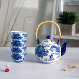 Urban Tokyo - Oriental Ryu Dragon Tea Set 30 oz Tea Pot with 4 Cups (1/8)