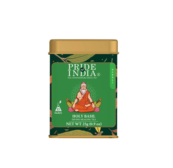 PRIDE INDIA BRANDS - Holy Basil - Divine Healing Tea Bags: 15 Count Box