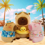 Showcase - Capybara 9" Kawaii Hawaiian Vacation Shirt & Hat Plush Toy