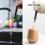 Kaffe - Kaffe Handheld Milk Frother with Stand: Stainless Steel