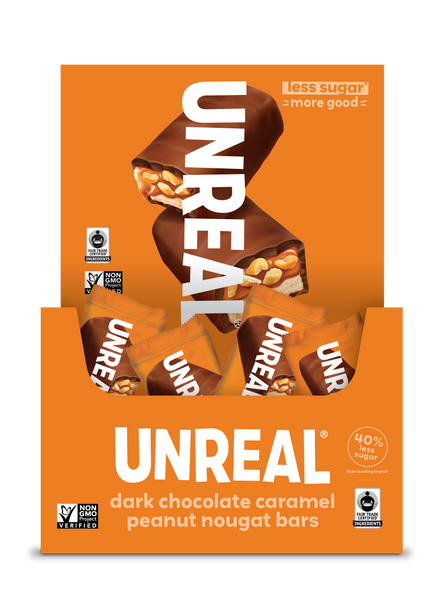 UNREAL - Dark Chocolate Caramel Peanut Nougat Bars Caddy - 30 Bars: 30 bar caddy