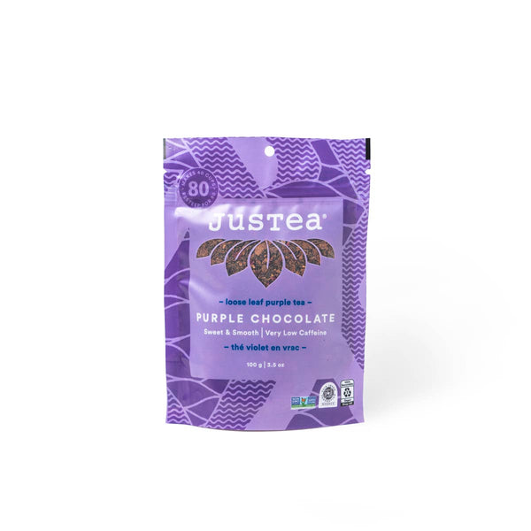 JusTea - Purple Chocolate Stand-up Pouch - Fair-Trade Purple Tea