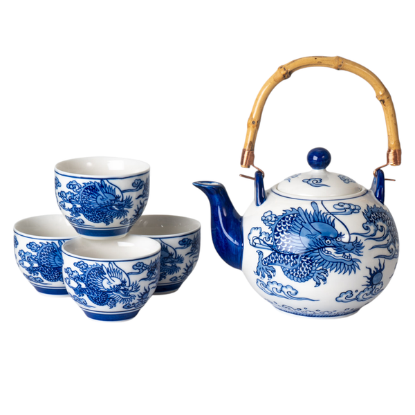 Urban Tokyo - Oriental Ryu Dragon Tea Set 30 oz Tea Pot with 4 Cups (1/8)