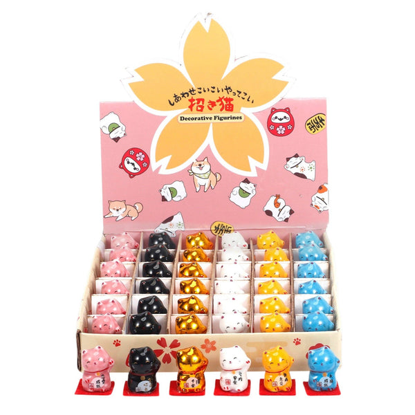 Urban Tokyo - 36 Piece Lucky Cat Figurines 1"H Assortment (1/30)