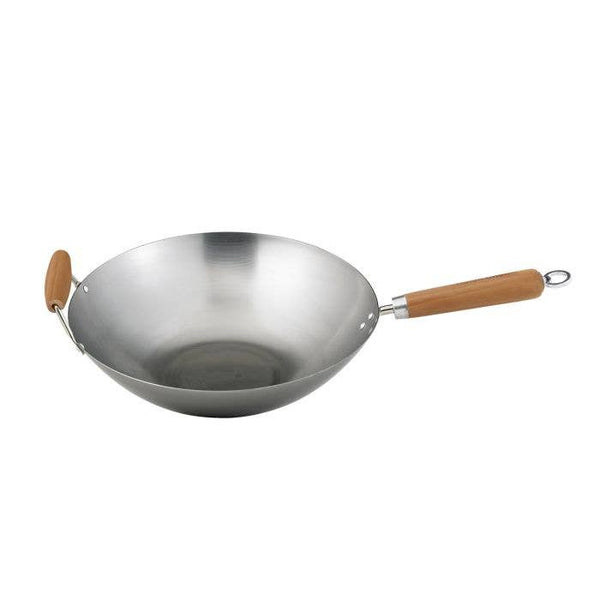 HIC - Harold Import Co. - Helen's Asian Kitchen Carbon Steel Stir Fry Pan, 14in