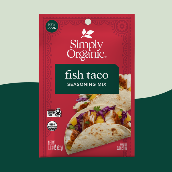 Simply Organic - Fish Taco Seasoning Mix, Certified Organic, Kosher, 1.13 Oz
