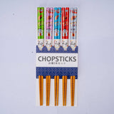 Urban Tokyo - 5 Piece Chopsticks Set Lucky Cats Assorted Colors (10/200)