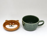 Urban Tokyo - Shiba Inu Design 7oz Coffee Mug With Saucer Lid 3"H (6/36)
