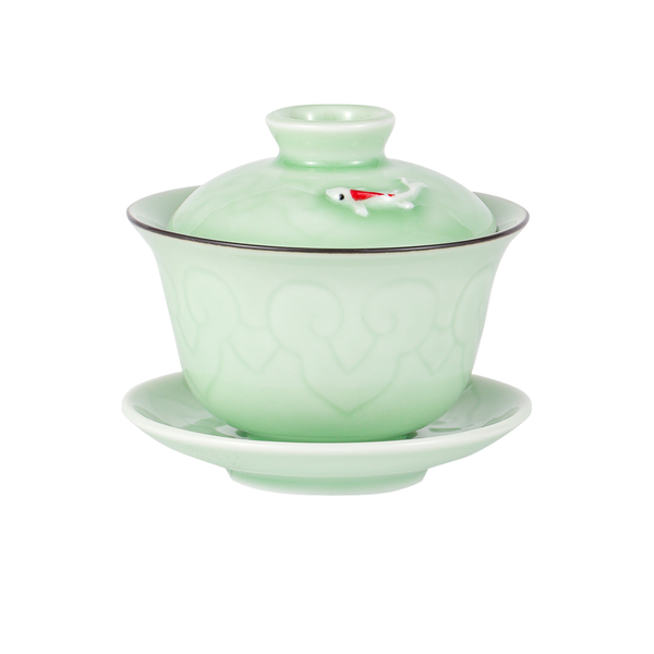 Urban Tokyo - Gaiwan Tea Brewing Cup with Lid Celadon Green Koi (1/80)