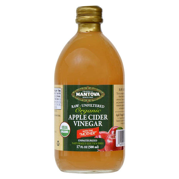 Fine Italian Food - Mantova Org. Raw Unfiltered Apple Cider Vinegar, 17 fl. oz.