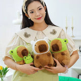 Showcase - Capybara 9" Kawaii Matching Frog Hat & Purse Plush Toy (1pc)