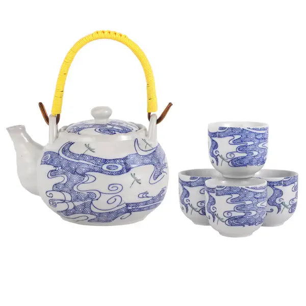 Urban Tokyo - Dragonfly Tombo Tea Set 22oz Tea Pot with 4 Cups (1/12)