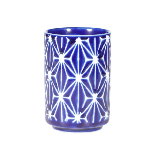 Urban Tokyo - Asanoha Yunomi Style Tea Cup Reactive Glaze 10 fl oz Blue (12/72)