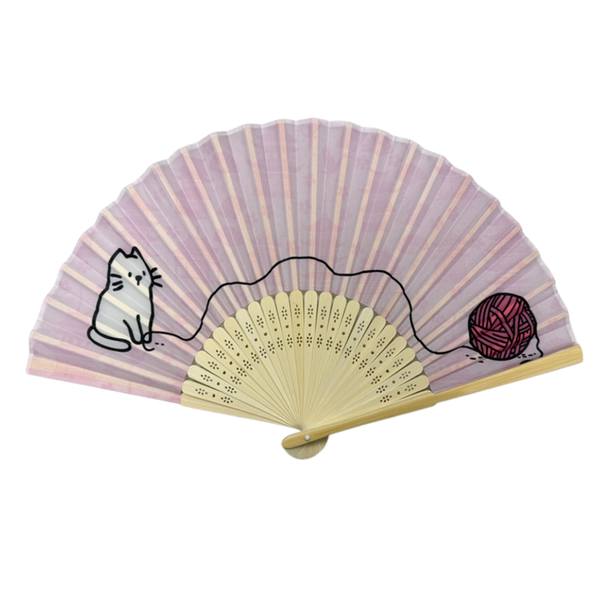 Urban Tokyo - Cat and Yarn Design Paper Folding Fan (50/300)