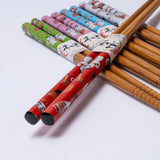 Urban Tokyo - 5 Piece Chopsticks Set Lucky Cats Assorted Colors (10/200)