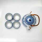 Urban Tokyo - Japanese Seikaiha Waves Tea Set 22oz Tea Pot with 4 Cups (1/12)