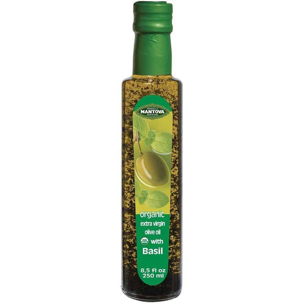 Fine Italian Food - Mantova Organic Basil Extra Virgin Olive Oil, 8.5 fl. oz.