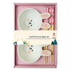 Urban Tokyo - Rabbit 2 Pair Wooden Chopsticks and Small Dish Gift Set (1/20)