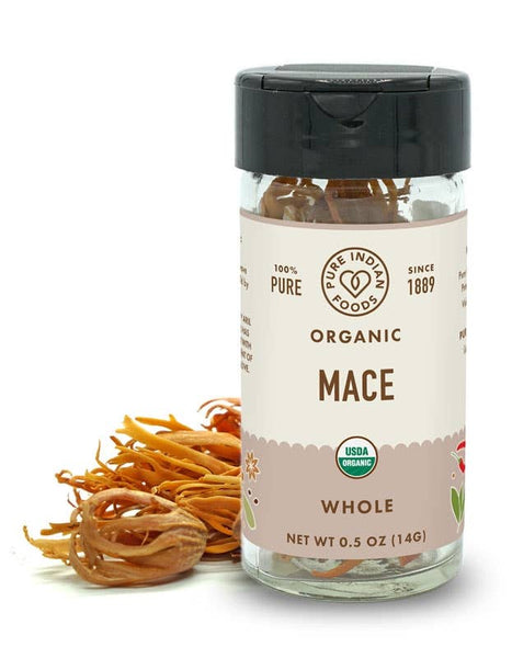 Pure Indian Foods - Mace Whole, Certified Organic: 0.5 oz Glass Bottle
