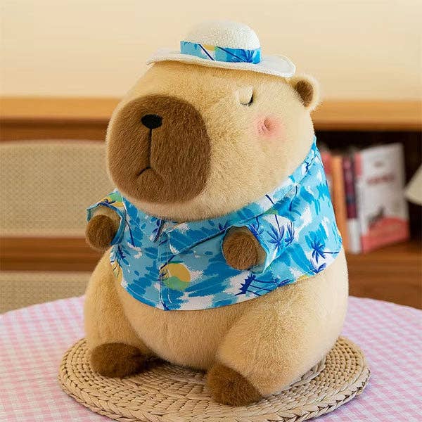 Showcase - Capybara 9" Kawaii Hawaiian Vacation Shirt & Hat Plush Toy
