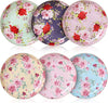 Brew To A Tea - BTaT Floral Dessert Plates Set of 6, 8-Inch Deep