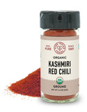 Pure Indian Foods - Kashmiri Chili Pepper Ground (Mild), Certified Organic: 2.3 oz Glass Bottle