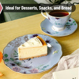 Brew To A Tea - BTaT Floral Porcelain Dessert Plates Set of 6, 8 Inch
