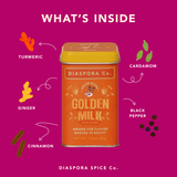 Diaspora Spice Co. - Golden Milk (Spice Blend) - For Turmeric Lattes & Baking: 45g Everyday Tin