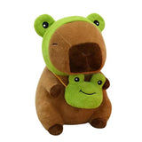 Showcase - Capybara 9" Kawaii Matching Frog Hat & Purse Plush Toy (1pc)