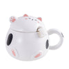 Urban Tokyo - Whimsy Cat 15oz Mug With Lid and Spoon White
