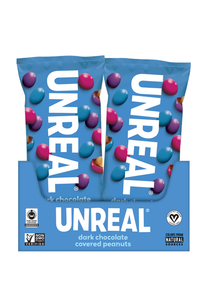 UNREAL - Dark Chocolate Peanut Gems Snack Bags - 12 Count
