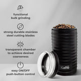 Kaffe - Kaffe Electric Coffee Grinder w/ Cleaning Brush - 3.5oz