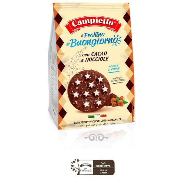 Fine Italian Food - Campiello Shortbread Cookies with Cocoa & Hazelnuts, 12 oz.