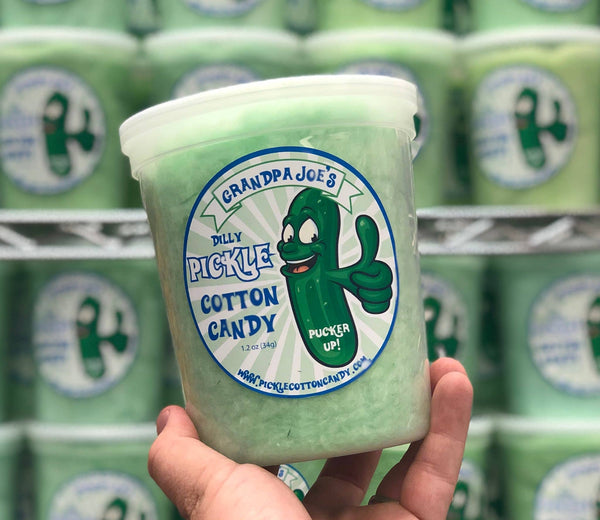 Grandpa Joe's Candy Shop - Grandpa Joe's Dilly Pickle Cotton Candy, 1.2oz, 12ct Case