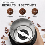 Kaffe - Kaffe Electric Blade Coffee Grinder w/ Removable Cup (4.5oz): Black