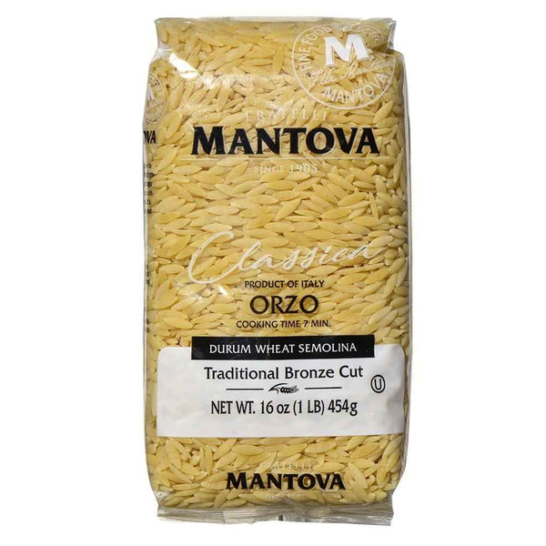 Fine Italian Food - Mantova Bronze Cut Orzo Pasta, 1 lb.