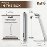 Kaffe - Kaffe Handheld Milk Frother with Stand: Black