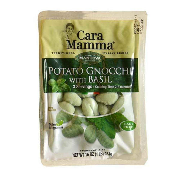 Fine Italian Food - Mantova Cara Mamma Potato Gnocchi with Basil, 1 lb.