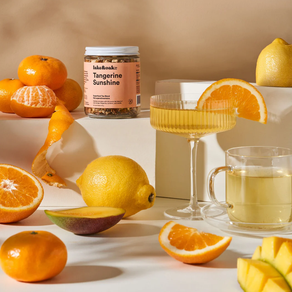 Lake & Oak Tea Co. - Tangerine Sunshine -  Superfood Tea Blend: Retail Glass Jar