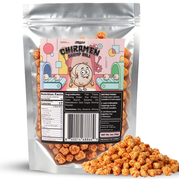 Chiramen - Chiramen Freeze-Dried Shrimp Ball Ramen Topping, for Ramen, Cup Noodles, Soup & Instant Noodle Bowls – Easy Seafood Add-On for Ramen, Fried Rice & Asian Dishes