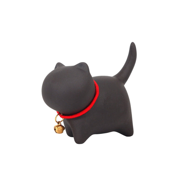 Urban Tokyo - 2.25"H Cat Zisha Purple Clay Tea Pet Dark Brown (1/48)