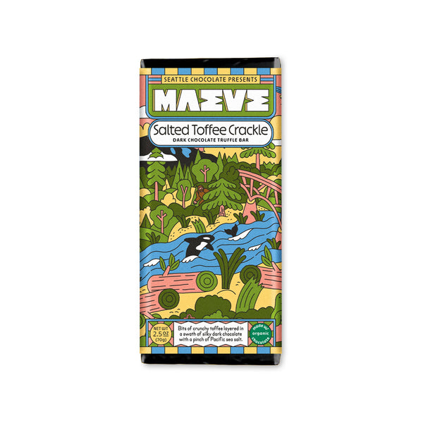 Seattle Chocolate Presents Maeve - Salted Toffee Crackle Truffle Bar