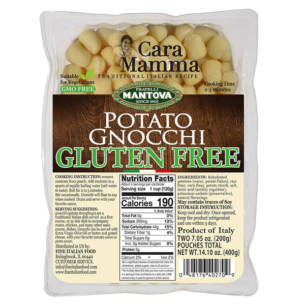 Fine Italian Food - Mantova Gluten-Free Potato Gnocchi, 14.10 oz.