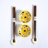 Urban Tokyo - Onigiri Rice Ball 2 Pair Wooden Chopsticks, Chopsticks Rest and Sauce Dish Gift Set (1/36)
