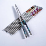 Urban Tokyo - 5 Piece Floral Chopsticks Set Stainless Steel (10/200)
