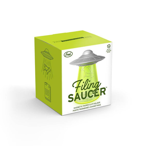 Fred & Friends - Filing Saucer - UFO Paperclip Dispenser with Cow Clips