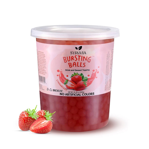 Syruvia - 2 LB Strawberry Flavored Popping Boba
